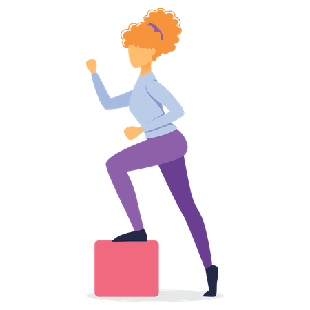 Femme faisant des exercices de saut  Illustration