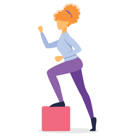 Femme faisant des exercices de saut  Illustration