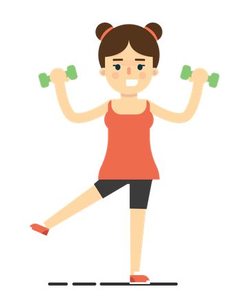 Femme faisant des exercices d'haltères  Illustration