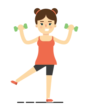 Femme faisant des exercices d'haltères  Illustration