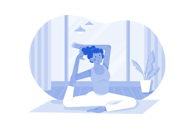 Femme faisant des exercices de yoga  Illustration