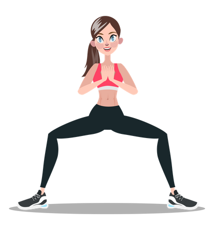 Femme faisant des exercices de yoga  Illustration