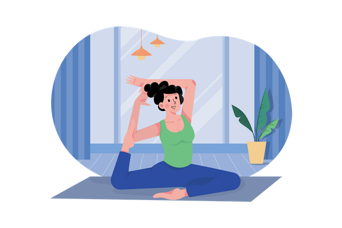 Femme faisant des exercices de yoga  Illustration