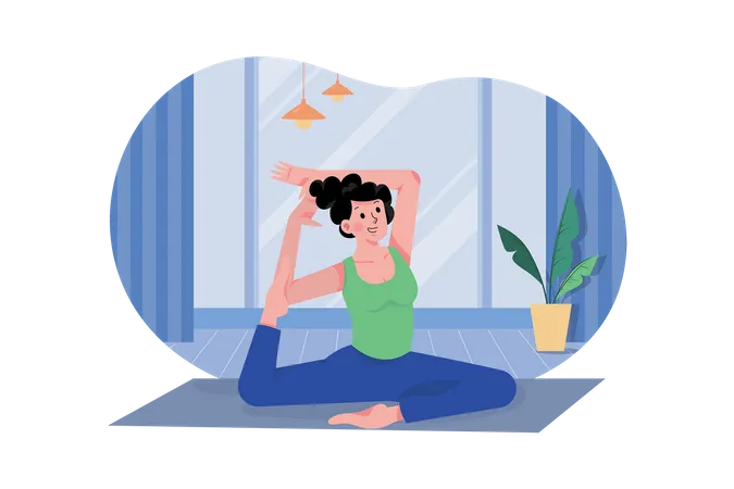 Femme faisant des exercices de yoga  Illustration