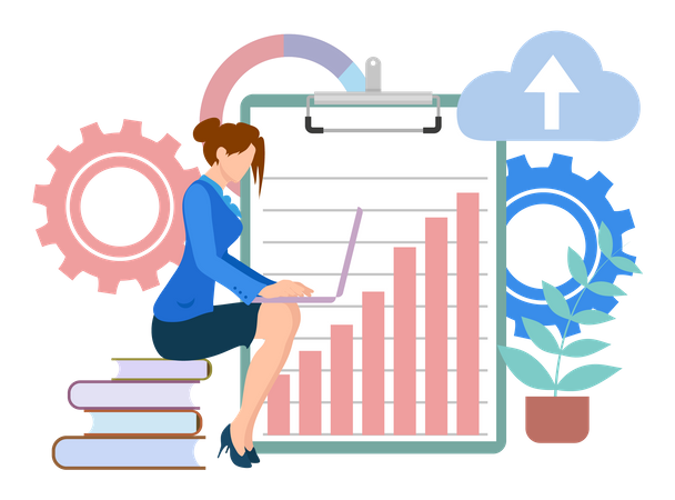 Femme faisant une analyse  Illustration