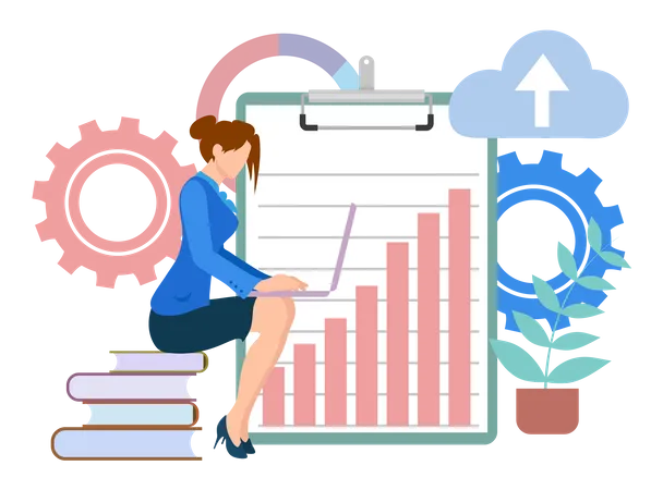 Femme faisant une analyse  Illustration