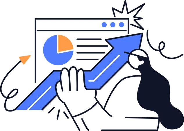 Femme faisant une analyse de croissance  Illustration