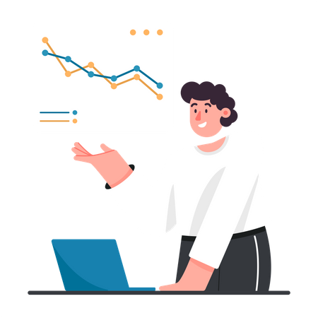 Femme faisant l'analyse des données  Illustration