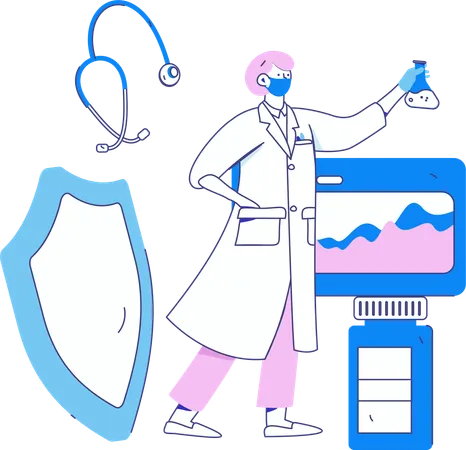 Femme faisant une analyse médicale  Illustration