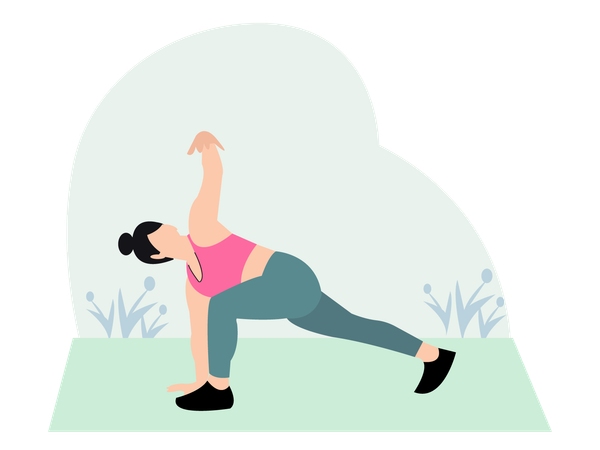 Femme faisant une pose de yoga  Illustration