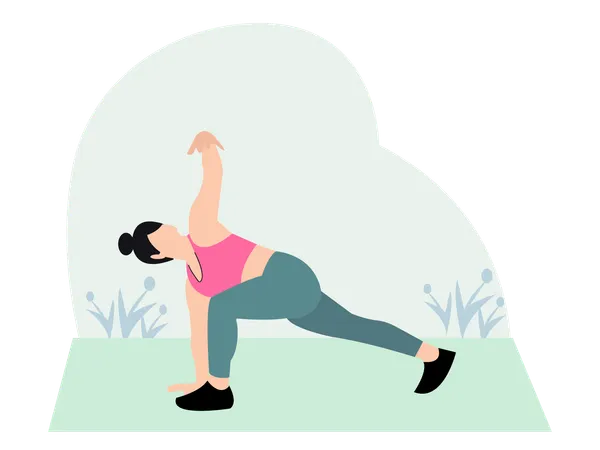 Femme faisant une pose de yoga  Illustration