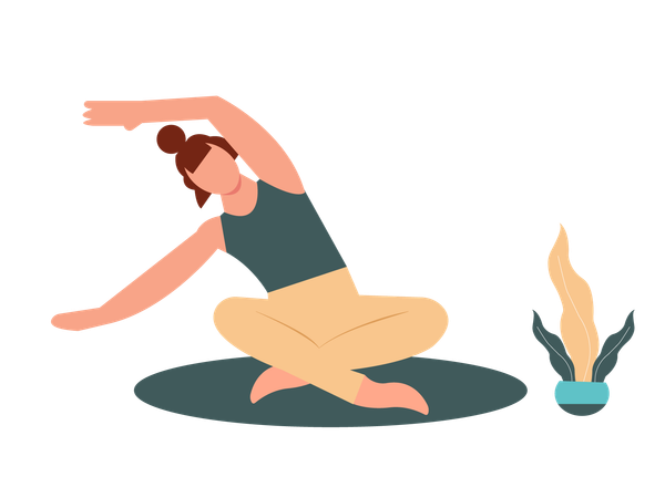 Femme faisant une pose de yoga  Illustration