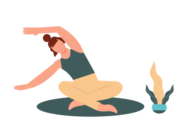 Femme faisant une pose de yoga  Illustration