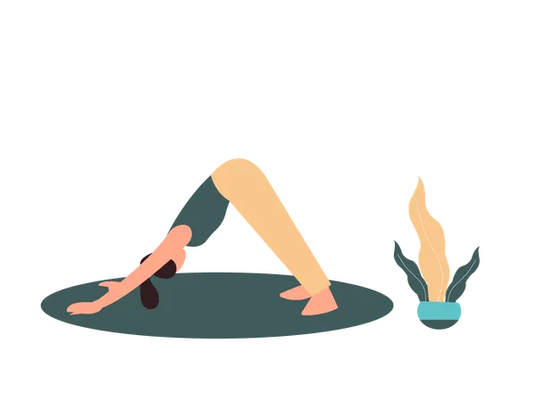 Femme faisant une pose de yoga  Illustration