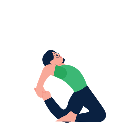 Femme faisant la posture de l'arc  Illustration