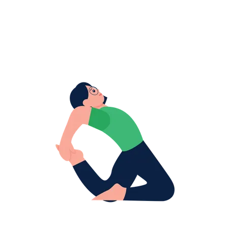 Femme faisant la posture de l'arc  Illustration