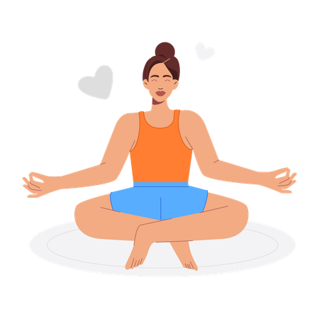 Femme faisant la pratique du yoga  Illustration