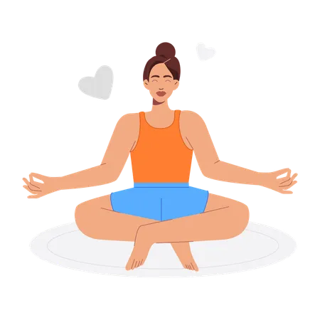 Femme faisant la pratique du yoga  Illustration