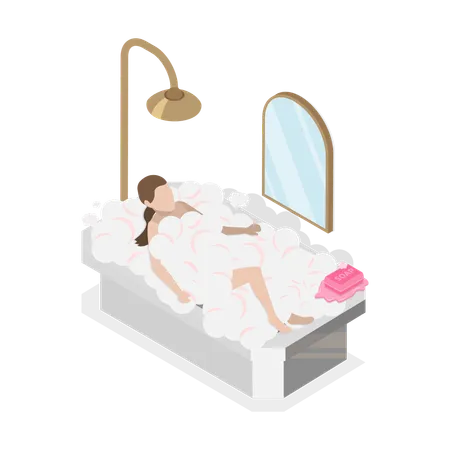 Femme faisant une routine de soins de la peau  Illustration