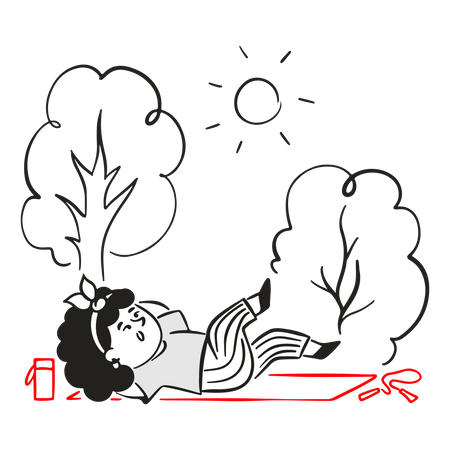 Femme faisant une séance d'entraînement dans le parc  Illustration