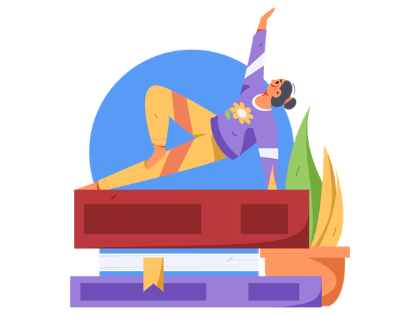 Femme faisant une pose de yoga  Illustration