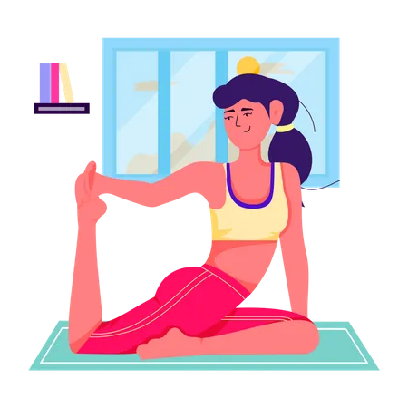 Femme faisant une pose de yoga  Illustration