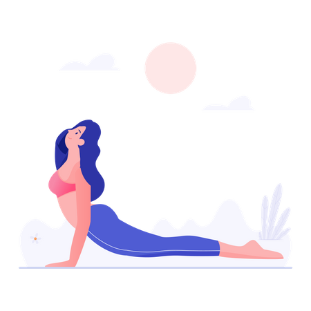 Femme faisant une posture de yoga  Illustration