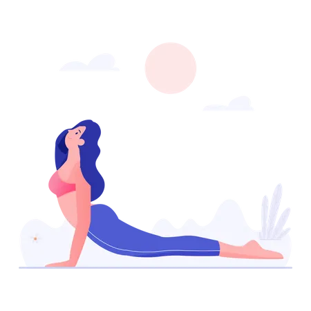 Femme faisant une posture de yoga  Illustration