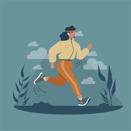 La femme fait du jogging  Illustration