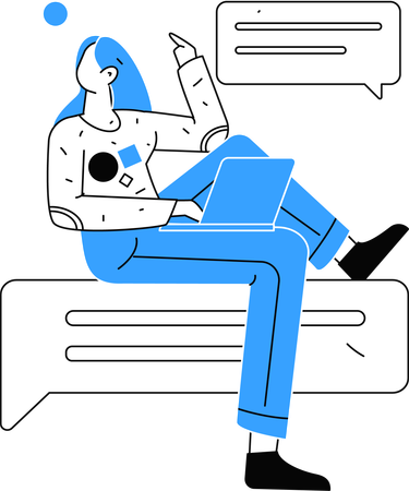 Femme freelance travaillant sur des projets à distance  Illustration