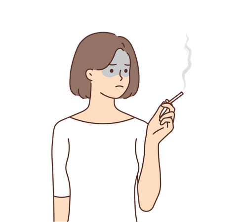 Femme qui fume  Illustration