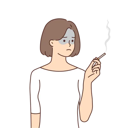 Femme qui fume  Illustration