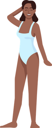 Femme habillée en maillot de bain  Illustration