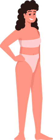 Femme habillée en maillot de bain deux pièces  Illustration