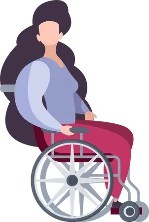 Femme handicapée en fauteuil roulant  Illustration