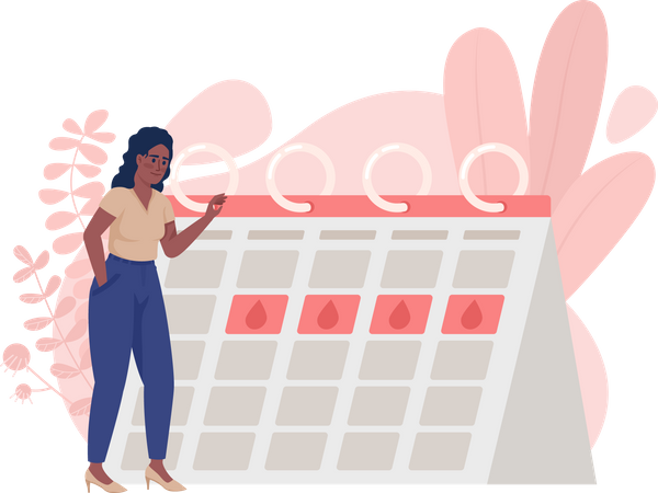 Femme heureuse avec des règles régulières  Illustration