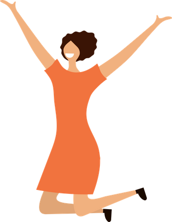 Femme heureuse, sauter  Illustration