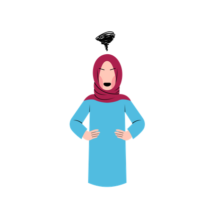 Femme islamique en colère  Illustration