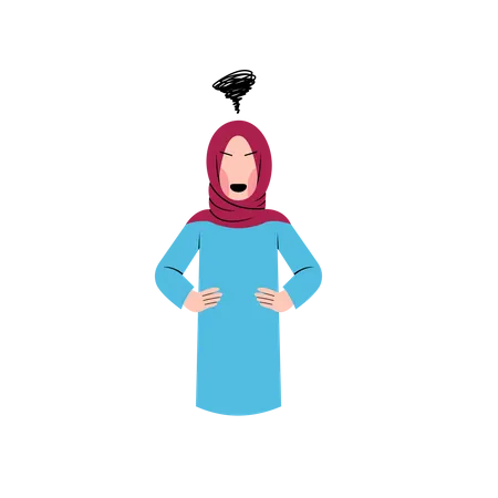 Femme islamique en colère  Illustration