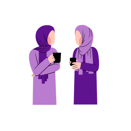 Femme islamique parlant  Illustration