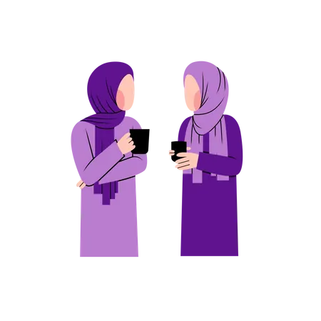 Femme islamique parlant  Illustration