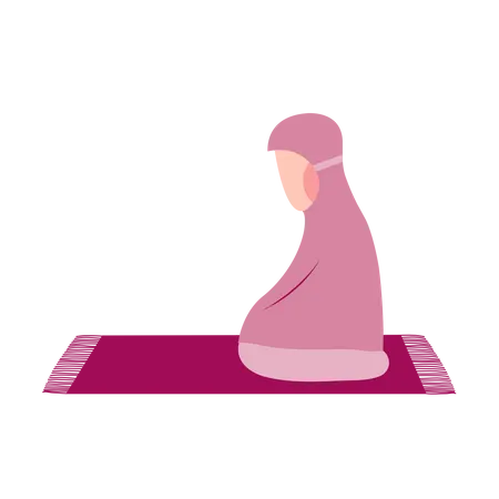 Femme islamique priant  Illustration