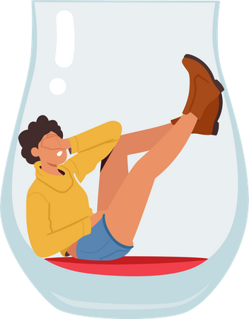 Femme ivre souffrant de dépendance à l'alcool  Illustration