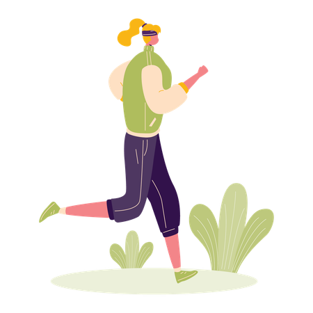 Femme qui fait du jogging  Illustration