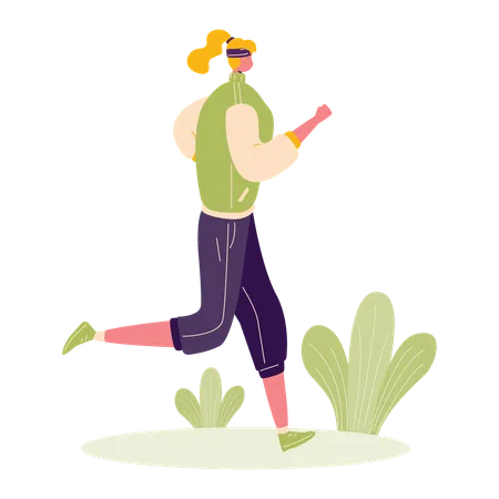 Femme qui fait du jogging  Illustration