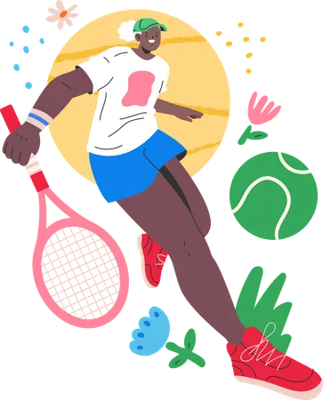 Femme jouant au badminton  Illustration