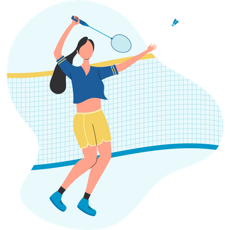 Femme jouant au badminton  Illustration