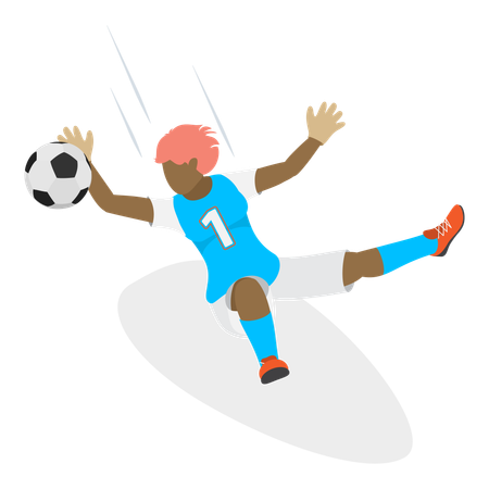 Femme jouant au football  Illustration