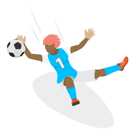 Femme jouant au football  Illustration