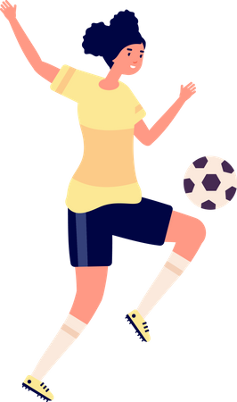 Femme jouant au football  Illustration
